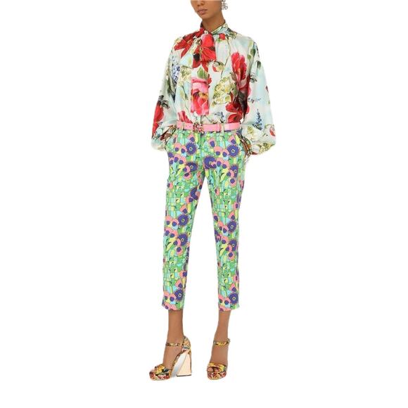 NWT  Dolce & Gabbana Floral Print Blouse Silk Shirt Multicolor IT 42 US M - Picture 4 of 12